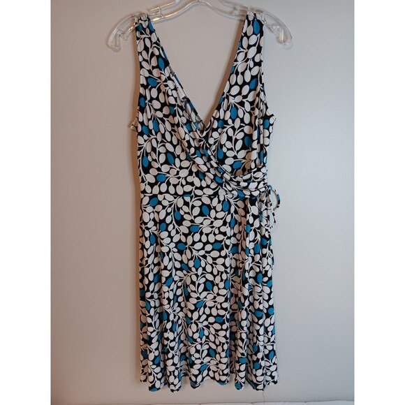 London Style Floral Jersey Knit Dress Sz 16 Petite - Picture 1 of 3